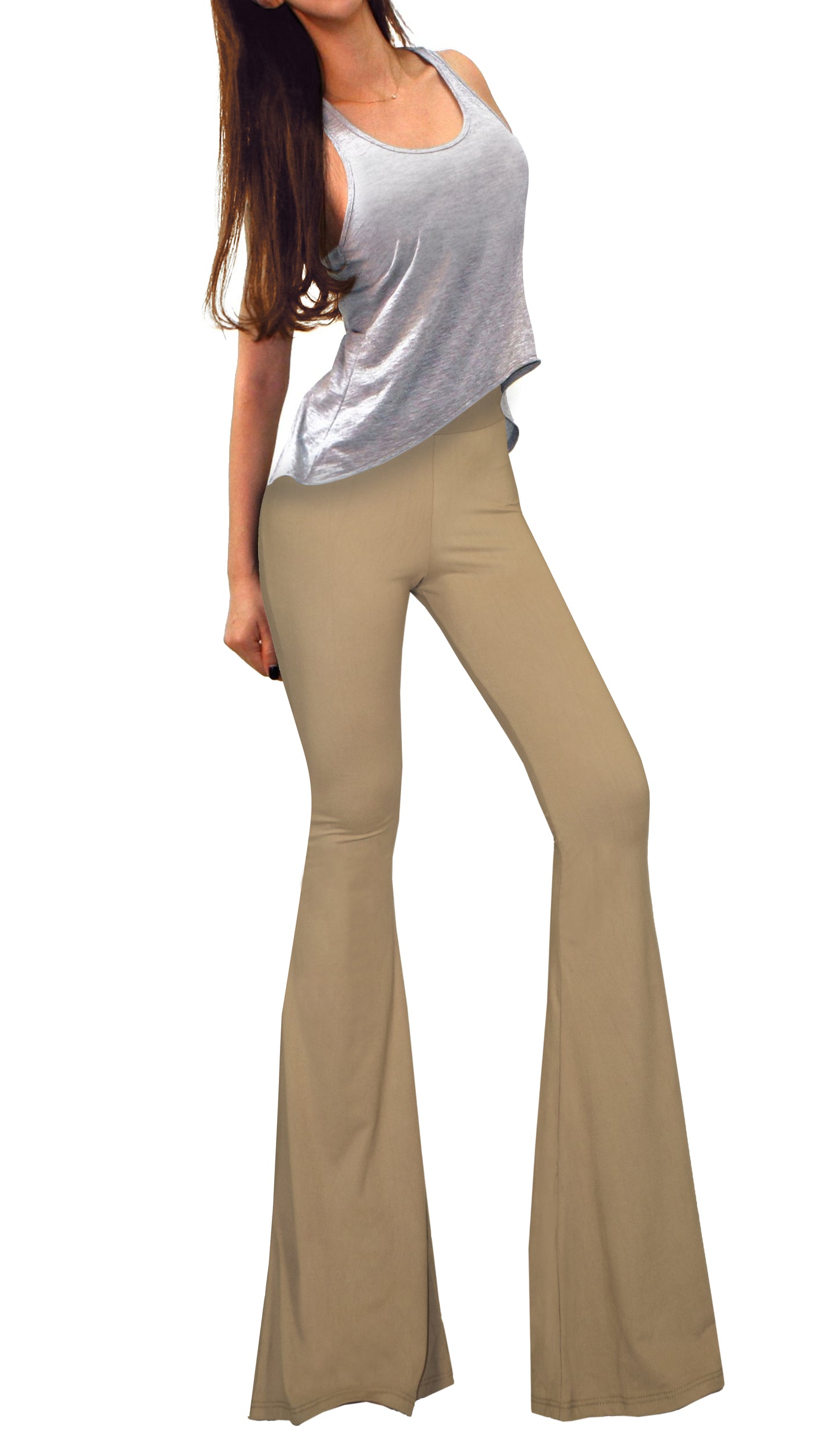 Women's Plus Fold Over Waist Flared Pants